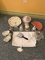 Group shot of all items arranged on carpet