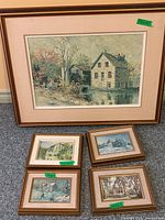 All five framed prints grouped