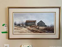Full view of framed painting on wall