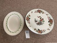 Both ceramic serving dishes side by side