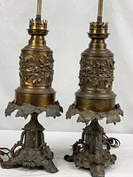 Front view of both matching banquet lamps showing overall design and bases