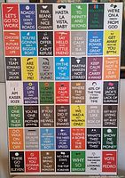 Full view of multicolour movie quote poster
