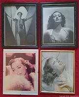 Group shot of all four framed Joan Crawford photographs