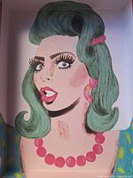 Illustration inside Priscilla greeting card showing drag queen artwork