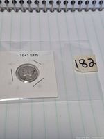 Obverse of 1941-S Mercury dime in labelled flip