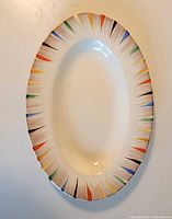 Top view showing full Rainbow pattern on oval plate