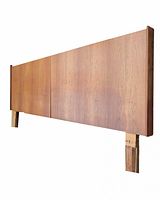 Full view of assembled two-panel teak headboard