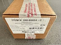 Front of sealed case showing product label with item number and contents