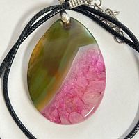 front view of pendant on cord showing colour zones