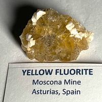 close-up of yellow fluorite showing crystal structure