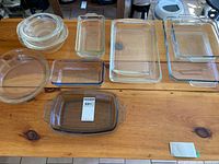 All bakeware pieces laid out on table