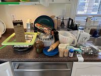 All items grouped on countertop