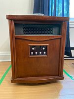 Front view of Lifesmart wooden cabinet heater