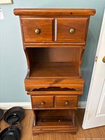 Both nightstands stacked, showing full design and wear