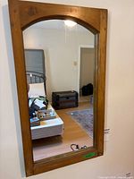 Front view of mirror mounted on wall