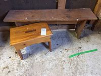 step stool and bench side by side