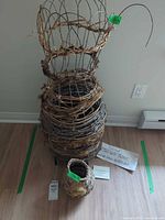 Tall and small baskets side by side for scale and full lot view