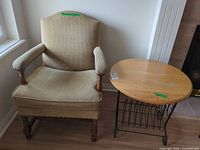Armchair and side table together