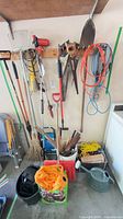 Overall view of lot on garage wall and floor