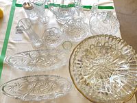 Overall view of entire crystal lot on table