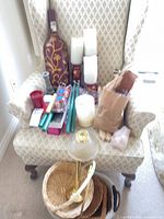 Group view showing all items on chair
