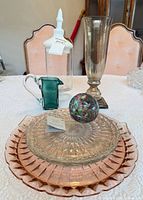 Group shot showing all seven glass items