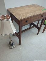 Side table and lamp full view