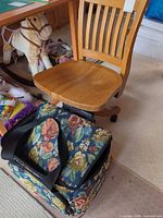 Chair and tote together showing overall form