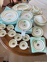Group view of all dinnerware pieces on table