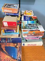Overall view of three stacks showing Africa, New Zealand, India, China set, hiking, East Africa and New Zealand Encyclopedia