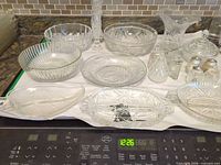 Group shot of all glassware pieces on surface