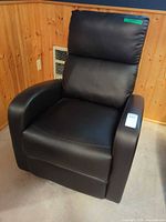 front view showing full recliner, seat, back, arms and overall condition