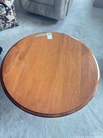 Top view of round coffee table surface