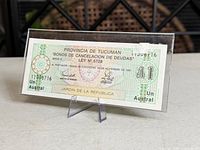 Front view of 1 Austral bond in sleeve on stand