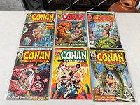All six Conan comics laid out showing covers and condition