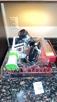 all items stacked on dish rack showing overall contents
