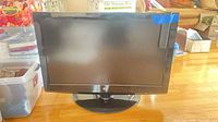 Front view of LG TV on stand