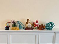 All eight items displayed on mantel