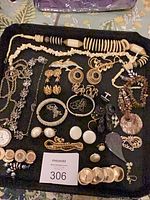 Overall view of entire jewelry assortment in tray