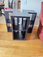 All three cube shelves front view