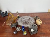 Group view of all decorative items on table