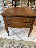 overall view of square wood end table