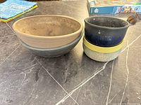 Side view of all four planters grouped together