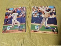 Front view of both sealed photo packs showing George Bell and Fred McGriff images