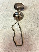 Compass closed showing chain and overall size