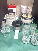 Group shot of all appliances and both sets of glasses