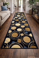 Runner rug laid in hallway showing full length and pattern
