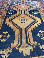 Close-up of central double medallions and pile