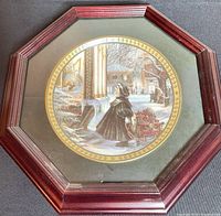 Full view of framed Trisha Romance holiday plate