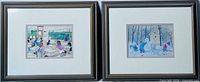 Both framed prints side by side showing overall condition and presentation